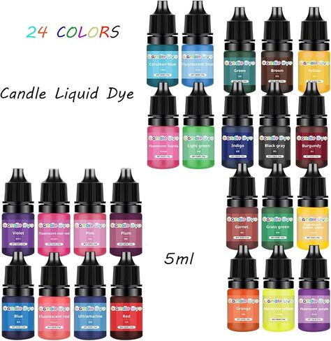 24 Color Liquid Oil-Based dye Highly Concentrate Natural Candle Color Candle Wax Vivid Candle Color for DIY Candle Making in Saudi Arabia