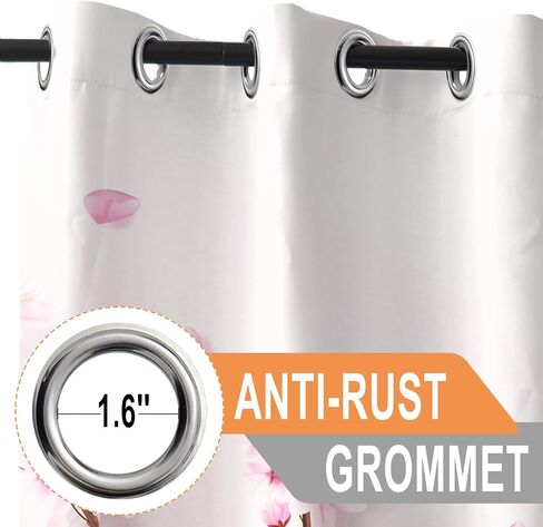 CSFOTO Watercolor Flowers Blackout Curtains for Bedroom Spring Plant Flowers Living Room Decoration Curtains 2 Panels Set, Thermal Insulated Light Blocking, 42x84 Inches in Kuwait