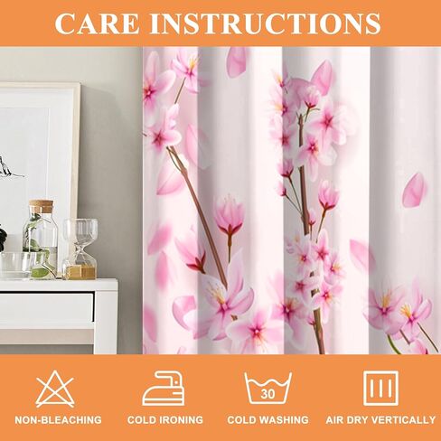 CSFOTO Watercolor Flowers Blackout Curtains for Bedroom Spring Plant Flowers Living Room Decoration Curtains 2 Panels Set, Thermal Insulated Light Blocking, 42x84 Inches in Kuwait