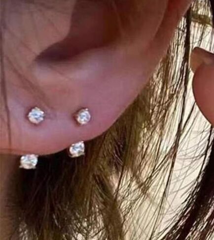 QWALIT 20g 7mm 8mm Horseshoe Nose Ring for Women Surgical Steel Double Stud Gem Horse Shoe Nose Piercing Half U Shape Nostril Hoop Tragus Daith Helix Earring Silver Cartilage Piercing Jewelry 20 gauge in Kuwait