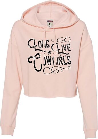 كنزة قصيرة بغطاء للرأس من Go All Out Long Live Cowgirls Country Western Girl فكرة هدية للنساء in Kuwait