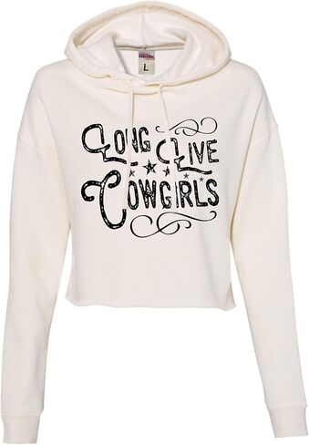 كنزة قصيرة بغطاء للرأس من Go All Out Long Live Cowgirls Country Western Girl فكرة هدية للنساء in Kuwait