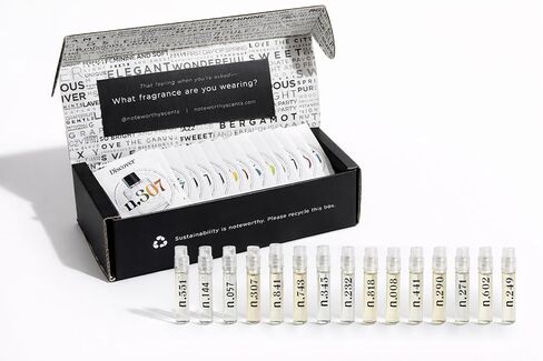 Noteworthy Fragrance Sampler Set | Luxury Perfume Samples | Includes Credit Toward 100ml Purchase | Notes of Vanilla, Sandalwood, Citrus & More | Cruelty-Free, Made in USA (Best Sellers - 8 Samples) in Saudi Arabia