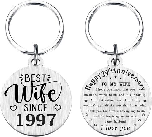 TANWIH 29th Anniversary Keychain Gifts for Wife - Best Wife Since 1997-29 Year Wedding Anniversary Keychain Gifts for Women Her in Saudi Arabia