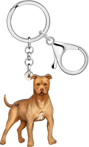 Acrylic Cute Dog Lover Gifts Boho Pitbull Keychain Keyring Car Keys Accessories Pit Bull Dog Groomer Gifts for Women in Saudi Arabia