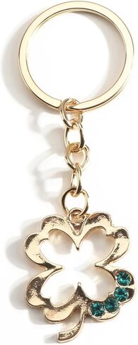 Sparkling Four Leaf Clover Keychain with Rhinestones Lucky Charm for Women Girls Perfect Good Luck Gifts in Saudi Arabia