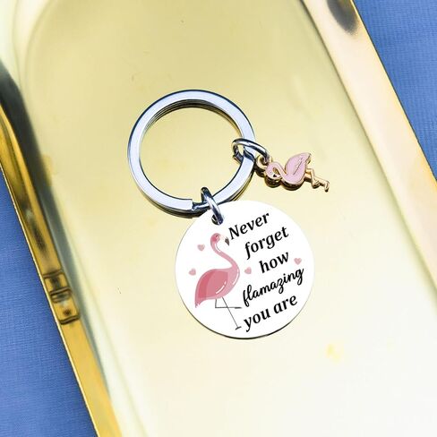Flamingo Gifts Keychains for Women Inspirational Motivational Gift for Women Cheer Up Gifts for Woman Birthday Christmas Pink Flamingo Keychain for Female -Never Forget How Flamazing You Are in Saudi Arabia