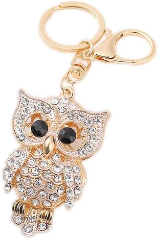 Lovely Owl Design Cute Sparkling Keychain Funny Key Chain Keyring Bag Wallet Accessories for Women in Kuwait