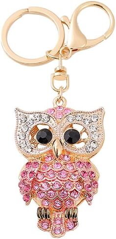 Lovely Owl Design Cute Sparkling Keychain Funny Key Chain Keyring Bag Wallet Accessories for Women in Saudi Arabia