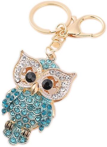Lovely Owl Design Cute Sparkling Keychain Funny Key Chain Keyring Bag Wallet Accessories for Women in Saudi Arabia