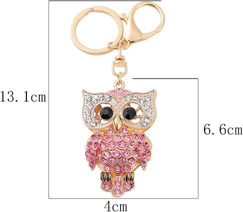 Lovely Owl Design Cute Sparkling Keychain Funny Key Chain Keyring Bag Wallet Accessories for Women in Saudi Arabia