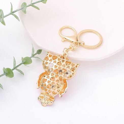 Lovely Owl Design Cute Sparkling Keychain Funny Key Chain Keyring Bag Wallet Accessories for Women in Saudi Arabia