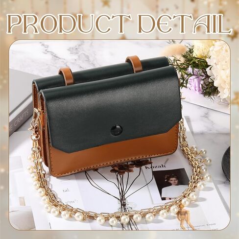 Hinly Vintage Purse Bag Chain Charm for Women Gifts, 18.1 Inch Gold Short Bag Handle Strap Charms Chains Replacement Accessories for DIY Handbag Shoulder Crossbody Clutch Decoration(Chain Pearl) in Saudi Arabia