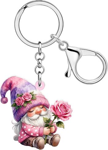 DUOWEI Cute Valentines Day Gnome Keychain Romantic Gnomes Gifts for Her Wife Women Girls, Acrylic Key Chains Bags Accessories in Saudi Arabia