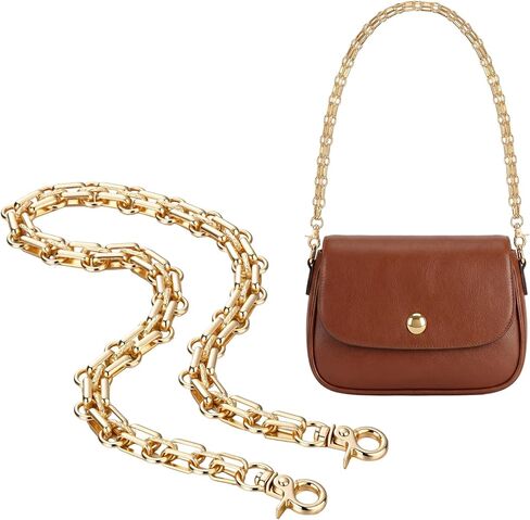 Hinly Vintage Purse Bag Chain Charm for Women Gifts, 18.1 Inch Gold Short Bag Handle Strap Charms Chains Replacement Accessories for DIY Handbag Shoulder Crossbody Clutch Decoration(Chain Pearl) in Kuwait