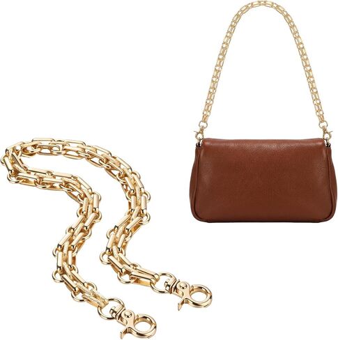 Hinly Vintage Purse Bag Chain Charm for Women Gifts, 18.1 Inch Gold Short Bag Handle Strap Charms Chains Replacement Accessories for DIY Handbag Shoulder Crossbody Clutch Decoration(Chain Pearl) in Saudi Arabia