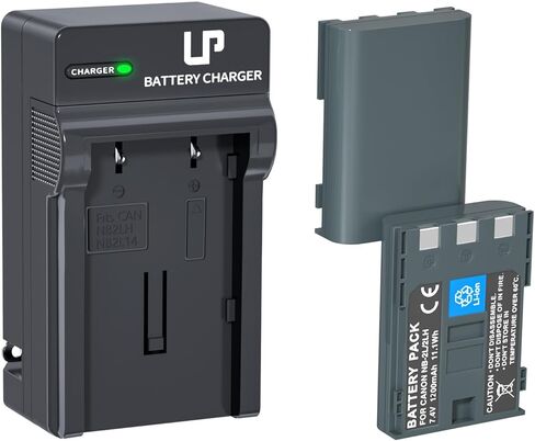 LP NB-2L/NB-2LH Battery Charger Pack 2-Pack 1200mAh Batteries for Canon PowerShot G7 G9 S30 S40 S45 S50 S60 S70 S80 DC410 DC420 VIXIA HF R10 HF R100 HF R11 EOS 350D 400D Canon Rebel XT Xti in Kuwait