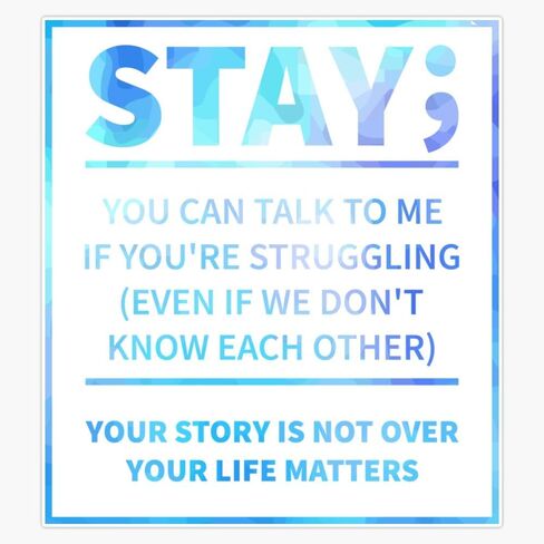 Suicide Prevention Depression Awareness Sticker Vinyl Decal Car Laptop Wall Window Bumper Sticker 5" in Kuwait