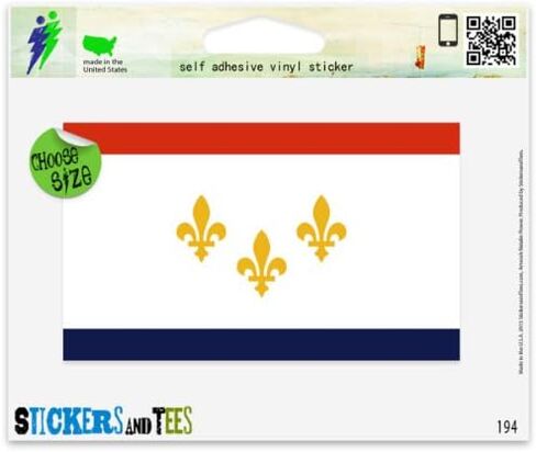 New Orleans Lousiana Flag Vinyl Car Bumper Window Sticker 3" x 2" in Kuwait