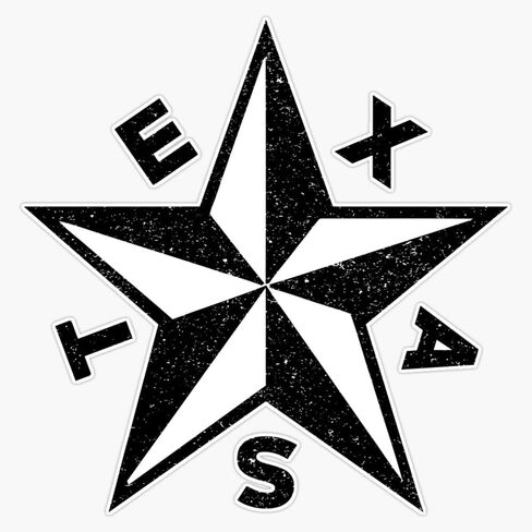 Republic Of Texas Flag Design - Lone Star Awesomeness Sticker Bumper Sticker Vinyl Decal 5" in Saudi Arabia
