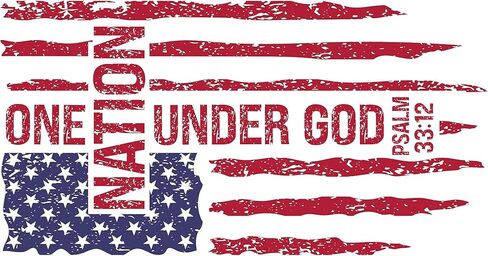 eDesign One Nation Under God American Flag Sticker Decal - 5 Inches - Patriotic US Flag & Psalm 33:12 Design Vinyl Decals - Perfect for Car, Laptop, Water Bottle, Any Smooth Surface - 2-Pack in Saudi Arabia