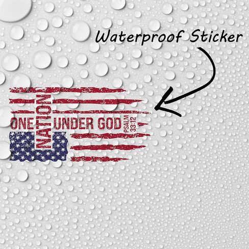 eDesign One Nation Under God American Flag Sticker Decal - 5 Inches - Patriotic US Flag & Psalm 33:12 Design Vinyl Decals - Perfect for Car, Laptop, Water Bottle, Any Smooth Surface - 2-Pack in Saudi Arabia