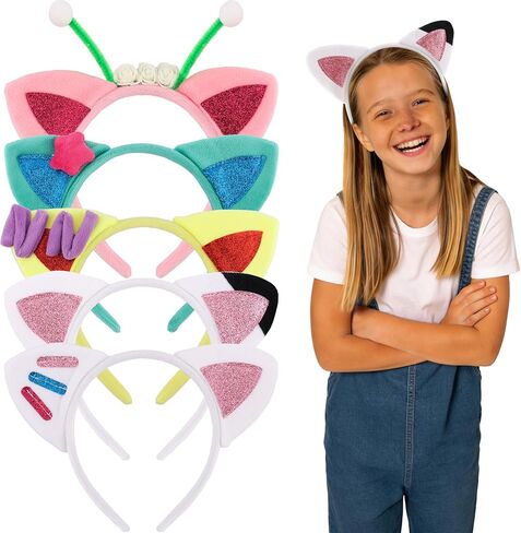 COCIDE 5Pcs Gabby Cat Ears Headband Set Gabbys Ear Hairband Cat Festival Theme Party Decorations Cartoon Gift Cosplay Costume Accessories in Kuwait