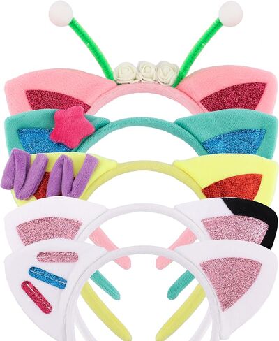 COCIDE 5Pcs Gabby Cat Ears Headband Set Gabbys Ear Hairband Cat Festival Theme Party Decorations Cartoon Gift Cosplay Costume Accessories in Kuwait