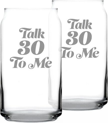 Talk 30 To Me - Funny 16 oz Beer Can Pint Glass - 30th Birthday Gifts for Men or Women Turning 30 - Bday Party Decor in Kuwait