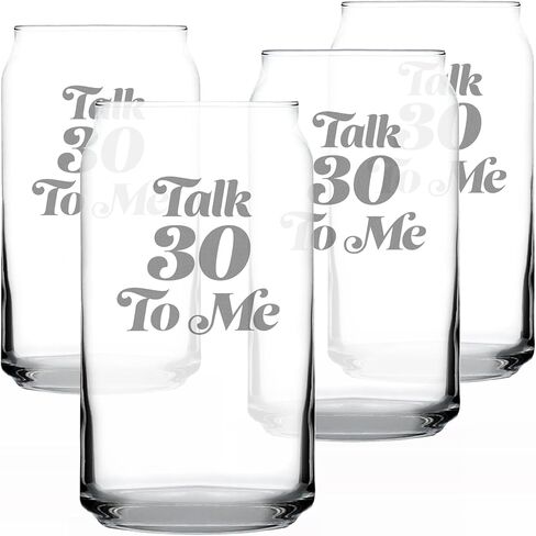 Talk 30 To Me - Funny 16 oz Beer Can Pint Glass - 30th Birthday Gifts for Men or Women Turning 30 - Bday Party Decor in Kuwait