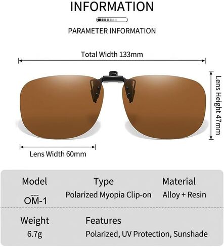 Polarized Clip On Sunglasses Over Prescription Glasses Men Women Rimless Flip Up in Saudi Arabia