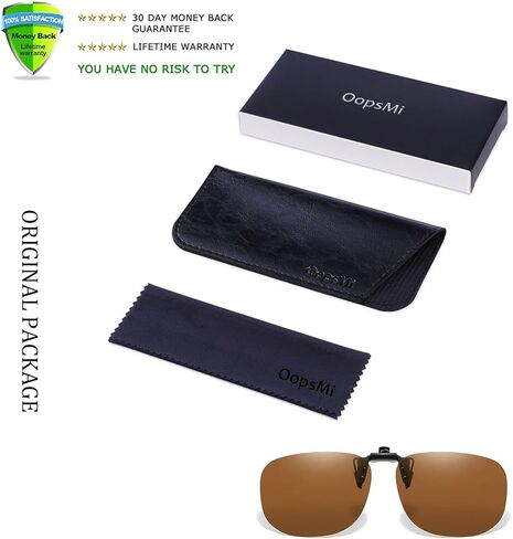 Polarized Clip On Sunglasses Over Prescription Glasses Men Women Rimless Flip Up in Saudi Arabia