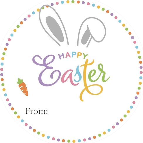 60Pcs Happy Easter Stickers, 2" Easter Bunny Stickers, Easter from Name Stickers, Small Easter Sticker Sheets for Envelope Seal Goodie Bag Card Party Decors in Kuwait