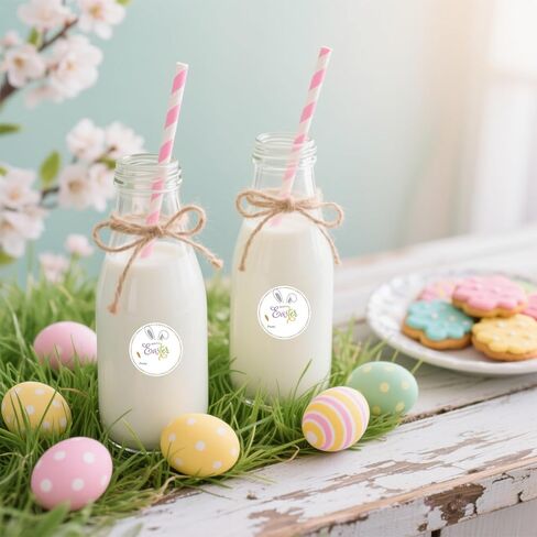 60Pcs Happy Easter Stickers, 2" Easter Bunny Stickers, Easter from Name Stickers, Small Easter Sticker Sheets for Envelope Seal Goodie Bag Card Party Decors in Kuwait