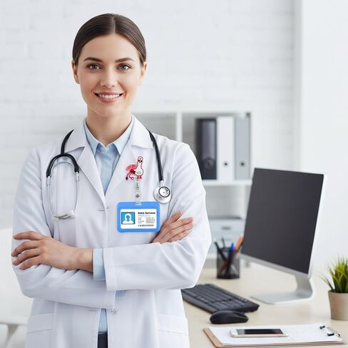 3 قطع مضحكة أوزة ممرضة شارة بكرة الكفة 'Em حامل شارة مع مشبك قابل للسحب مشبك التمساح لطيف وردي سخيف أوزة أكريليك سباركلي هدية ل RN LPN CNA MA الممرضات الأطباء العاملين الاجتماعيين in Kuwait