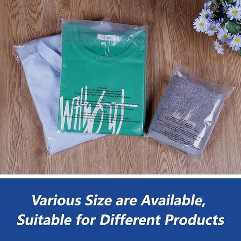 9" x 12" (500 Count) Self Seal Clear Poly Bags with Suffocation Warning for Packaging, Shipping, Clothing, Shirts & FBA - Resealable Adhesive in Kuwait