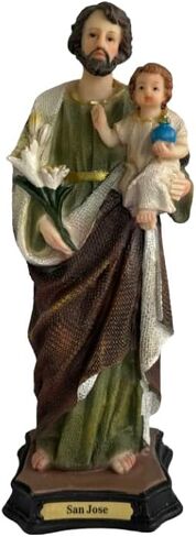 Cannan San Jose 8" San Jose Con Niño Jesus En Brazos Resin Religious Figure in Kuwait