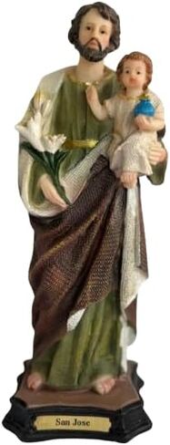 Cannan San Jose 8" San Jose Con Niño Jesus En Brazos Resin Religious Figure in Kuwait