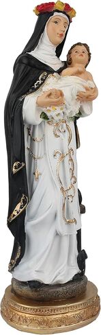Cannan Saint Rosa of Lima 12" Patron Saint of Embroidery, Gardening and Flower Growing Resin Religious Figure Santa Rosa De Lima in Kuwait