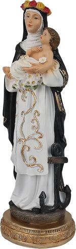 Cannan Saint Rosa of Lima 12" Patron Saint of Embroidery, Gardening and Flower Growing Resin Religious Figure Santa Rosa De Lima in Kuwait