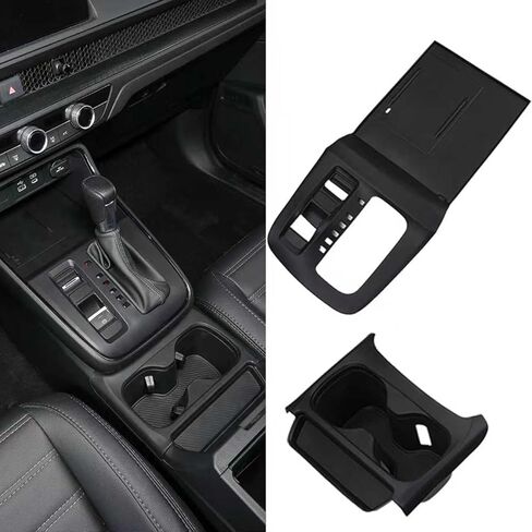 Silicone Gear Shift Panel Trim Cover for 2023 2024 Honda CRV Dedicated Silicone Center Console Protector Pad,2025 CRV Accessories 2026 CenterWater Cup Holder&Cup Insert(Not for Hybrid) (Black) in Saudi Arabia