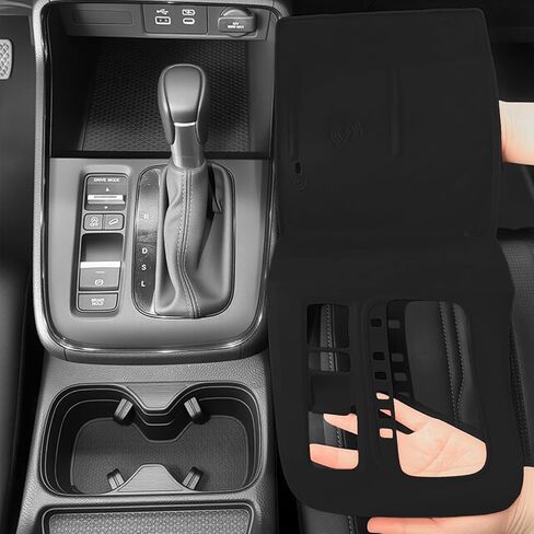 Silicone Gear Shift Panel Trim Cover for 2023 2024 Honda CRV Dedicated Silicone Center Console Protector Pad,2025 CRV Accessories 2026 CenterWater Cup Holder&Cup Insert(Not for Hybrid) (Black) in Saudi Arabia