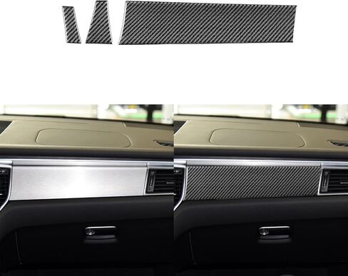 Real Premium Carbon Fiber Car Center Console Gear Shifter Electronic Handbrake Panel Cover Trim Soft Sticker Set Compatible with Porsche Macan 2014-2021 Auto Interior Accessories Black in Saudi Arabia