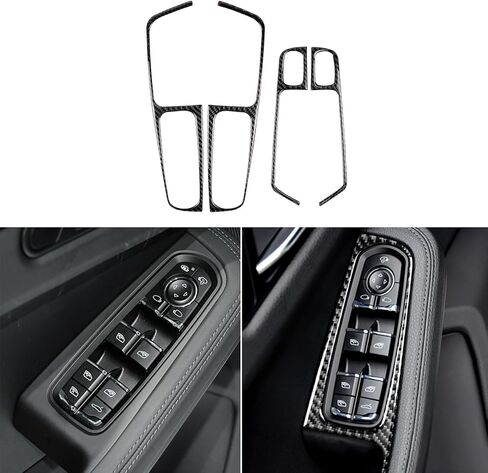 Real Premium Carbon Fiber Car Center Console Gear Shifter Electronic Handbrake Panel Cover Trim Soft Sticker Set Compatible with Porsche Macan 2014-2021 Auto Interior Accessories Black in Saudi Arabia