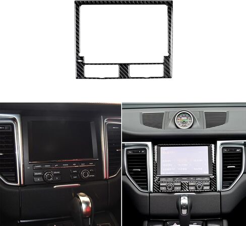 Real Premium Carbon Fiber Car Center Console Gear Shifter Electronic Handbrake Panel Cover Trim Soft Sticker Set Compatible with Porsche Macan 2014-2021 Auto Interior Accessories Black in Saudi Arabia