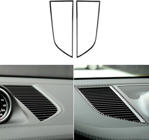 Real Premium Carbon Fiber Car Center Console Gear Shifter Electronic Handbrake Panel Cover Trim Soft Sticker Set Compatible with Porsche Macan 2014-2021 Auto Interior Accessories Black in Saudi Arabia