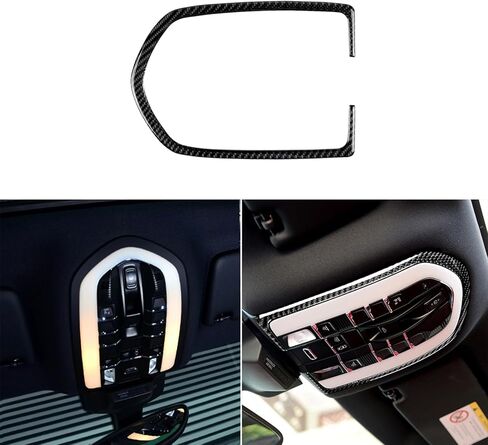 Real Premium Carbon Fiber Car Center Console Gear Shifter Electronic Handbrake Panel Cover Trim Soft Sticker Set Compatible with Porsche Macan 2014-2021 Auto Interior Accessories Black in Saudi Arabia