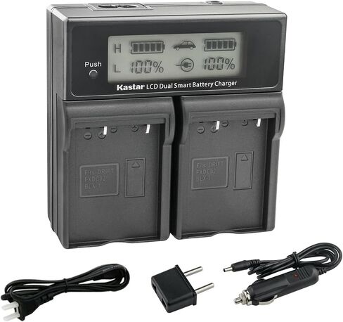 Kastar AC LCD Dual Fast Charger Compatible with Olympus OM SYSTEM BLX-1 Lithium-Ion Battery, Olympus OM System BCX-1 Li-ion Battery Charger, Olympus OM System OM-1 Mirrorless Camera in Saudi Arabia