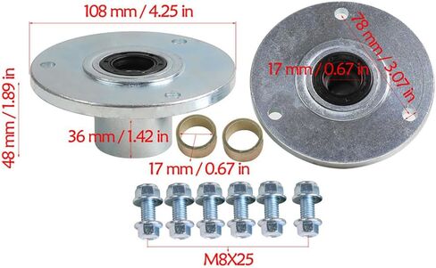 2pcs Go Kart Front Axle Wheel Hubs 3 Stud Flange with Bolts for 6inch Wheel ATV UTV Golf Cart Buggy Quad Moped Lawn Mower Drift Trike Tricycle 4 Wheeler Scooter Offroad Motorcycle Mobility 110cc-150cc in Kuwait