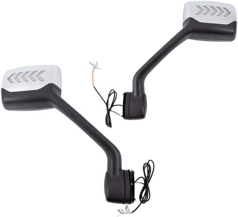 مناسب لشاحنة Kenworth T680 2013-2019 مجموعة مرآة غطاء محرك السيارة من الكروم مع ضوء LED خمسة أسهم للسائق وجانب الركاب زوج واحد in Kuwait